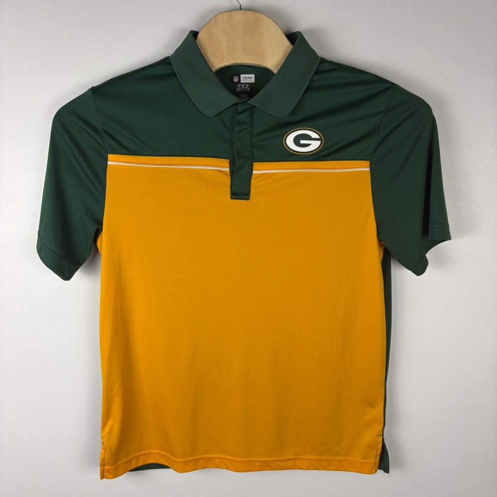 Green‎ Bay Packers Team Apparel TX3 Cool Polo Shirt Mens L G Green Gold NFL